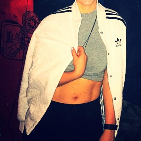 Nasty Gal High Neck Wrap Front Crop Top | Small | Grey - Picture 6 of 7